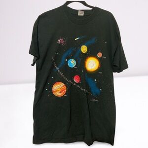 Vintage 1990 Anderson Studio Inc Solar System Front and Back Graphic T-Shirt